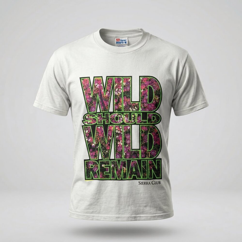 Sierra Club "Wild Should Remain Wild" Vintage Single Stitch Hanes Beefy XL White
